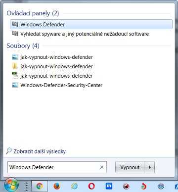 Jak vypnout Windows Defender